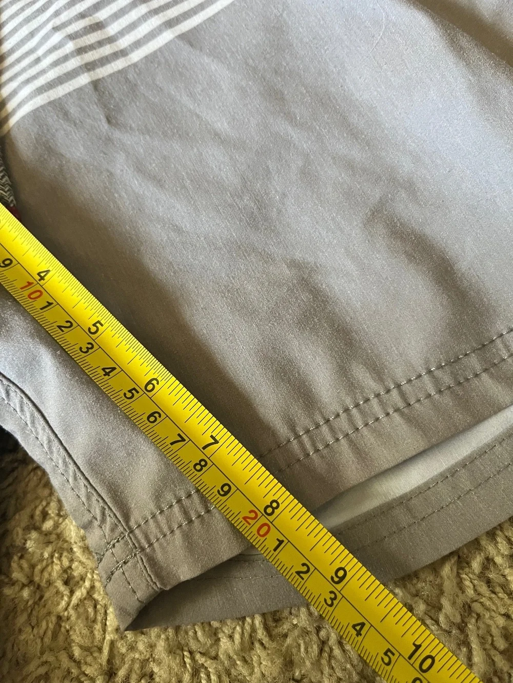 Katin Men’s Gray and White Striped Board Shorts Size 36
